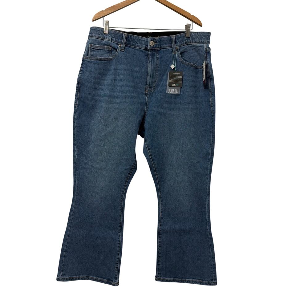 Lularoe Crop Kick Flare Jeans Size 36 Women’s Stretch Plus Blue New